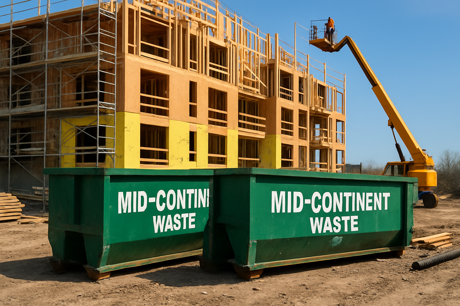 Construction company using Mid-Continent Waste dumpsters